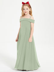 Abiti Da Damigella Junior Chic Con Spalle Scoperte Salvia Polvere