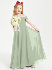 Abiti Da Damigella Junior Chic Con Spalle Scoperte Salvia Polvere