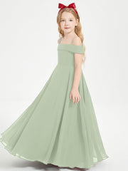 Abiti Da Damigella Junior Chic Con Spalle Scoperte Salvia Polvere