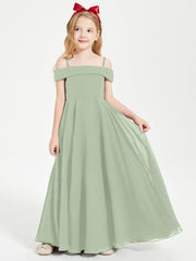Abiti Da Damigella Junior Chic Con Spalle Scoperte Salvia Polvere