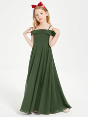 Abiti Da Damigella Junior Chic Con Spalle Scoperte Verde Oliva