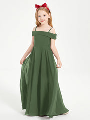 Abiti Da Damigella Junior Chic Con Spalle Scoperte Verde Oliva