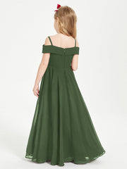 Abiti Da Damigella Junior Chic Con Spalle Scoperte Verde Oliva