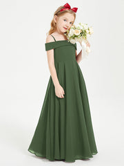 Abiti Da Damigella Junior Chic Con Spalle Scoperte Verde Oliva