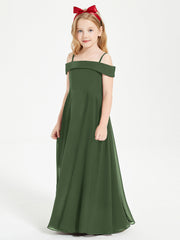 Abiti Da Damigella Junior Chic Con Spalle Scoperte Verde Oliva
