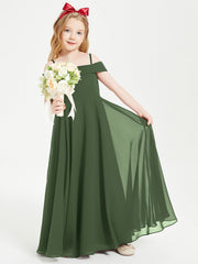 Abiti Da Damigella Junior Chic Con Spalle Scoperte Verde Oliva