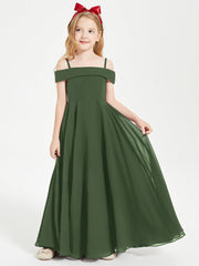 Abiti Da Damigella Junior Chic Con Spalle Scoperte Verde Oliva