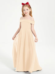 Abiti Da Damigella Junior Chic Con Spalle Scoperte Pesca