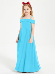 Abiti Da Damigella Junior Chic Con Spalle Scoperte Blu Piscina