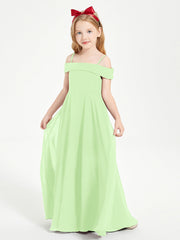 Abiti Da Damigella Junior Chic Con Spalle Scoperte Salvia