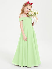 Abiti Da Damigella Junior Chic Con Spalle Scoperte Salvia