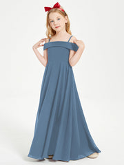 Abiti Da Damigella Junior Chic Con Spalle Scoperte Blu Ardesia