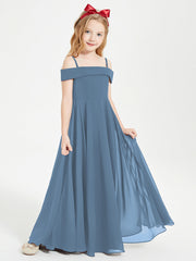 Abiti Da Damigella Junior Chic Con Spalle Scoperte Blu Ardesia