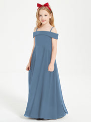 Abiti Da Damigella Junior Chic Con Spalle Scoperte Blu Ardesia