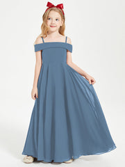 Abiti Da Damigella Junior Chic Con Spalle Scoperte Blu Ardesia