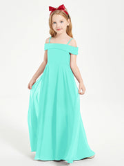 Abiti Da Damigella Junior Chic Con Spalle Scoperte Azzurro Spa