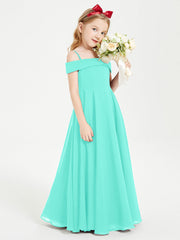 Abiti Da Damigella Junior Chic Con Spalle Scoperte Azzurro Spa