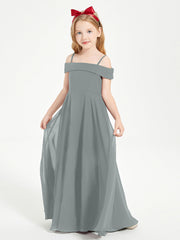 Abiti Da Damigella Junior Chic Con Spalle Scoperte Grigio Acciaio