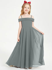 Abiti Da Damigella Junior Chic Con Spalle Scoperte Grigio Acciaio