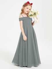 Abiti Da Damigella Junior Chic Con Spalle Scoperte Grigio Acciaio