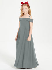 Abiti Da Damigella Junior Chic Con Spalle Scoperte Grigio Acciaio