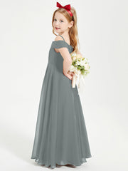 Abiti Da Damigella Junior Chic Con Spalle Scoperte Grigio Acciaio