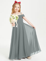 Abiti Da Damigella Junior Chic Con Spalle Scoperte Grigio Acciaio