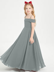 Abiti Da Damigella Junior Chic Con Spalle Scoperte Grigio Acciaio