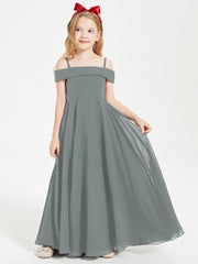 Abiti Da Damigella Junior Chic Con Spalle Scoperte Grigio Acciaio
