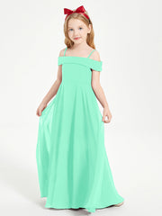 Abiti Da Damigella Junior Chic Con Spalle Scoperte Turchese