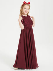 Abito Lungo Damigella Junior Top In Pizzo Con Maniche A Mezza Lunghezza Cabernet
