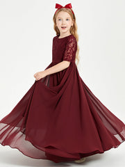 Abito Lungo Damigella Junior Top In Pizzo Con Maniche A Mezza Lunghezza Cabernet