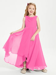 Abiti Da Damigella Junior Asimmetrici Moderni con Scollo A Cappuccio Azalea