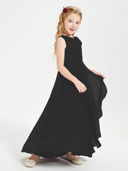Abiti Da Damigella Junior Asimmetrici Moderni con Scollo A Cappuccio Nero