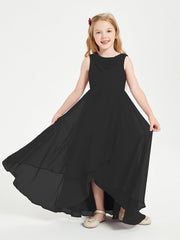 Abiti Da Damigella Junior Asimmetrici Moderni con Scollo A Cappuccio Nero