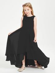 Abiti Da Damigella Junior Asimmetrici Moderni con Scollo A Cappuccio Nero