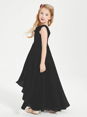 Abiti Da Damigella Junior Asimmetrici Moderni con Scollo A Cappuccio Nero