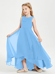 Abiti Da Damigella Junior Asimmetrici Moderni con Scollo A Cappuccio Blu
