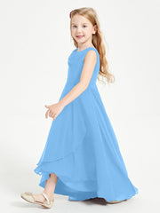 Abiti Da Damigella Junior Asimmetrici Moderni con Scollo A Cappuccio Blu