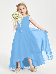 Abiti Da Damigella Junior Asimmetrici Moderni con Scollo A Cappuccio Blu