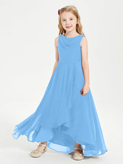 Abiti Da Damigella Junior Asimmetrici Moderni con Scollo A Cappuccio Blu