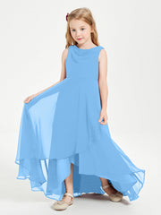 Abiti Da Damigella Junior Asimmetrici Moderni con Scollo A Cappuccio Blu