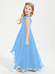 Abiti Da Damigella Junior Asimmetrici Moderni con Scollo A Cappuccio Blu
