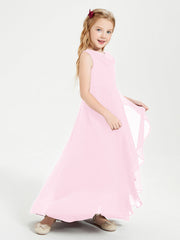 Abiti Da Damigella Junior Asimmetrici Moderni con Scollo A Cappuccio Rosa Bonbon
