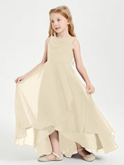 Abiti Da Damigella Junior Asimmetrici Moderni con Scollo A Cappuccio Champagne