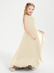 Abiti Da Damigella Junior Asimmetrici Moderni con Scollo A Cappuccio Champagne