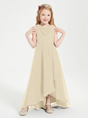 Abiti Da Damigella Junior Asimmetrici Moderni con Scollo A Cappuccio Champagne