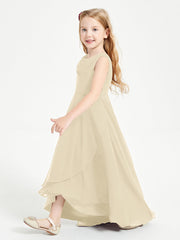 Abiti Da Damigella Junior Asimmetrici Moderni con Scollo A Cappuccio Champagne