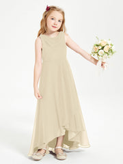 Abiti Da Damigella Junior Asimmetrici Moderni con Scollo A Cappuccio Champagne