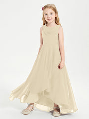 Abiti Da Damigella Junior Asimmetrici Moderni con Scollo A Cappuccio Champagne
